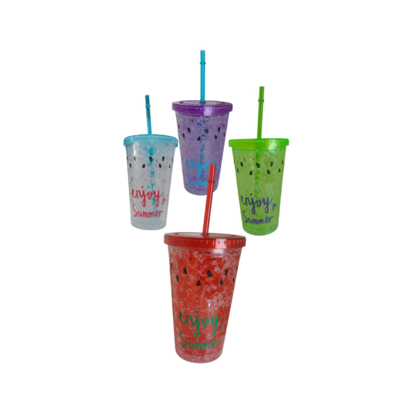 VASO PLASTICO DOBLE PARED CON SORBETE