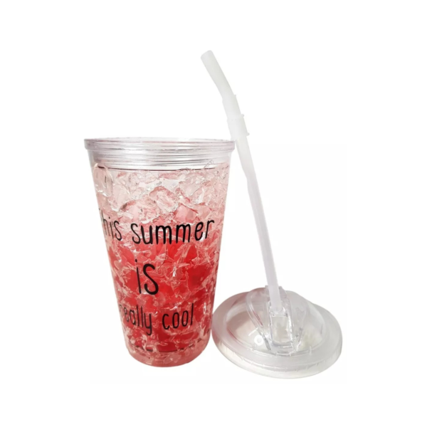 VASO PLASTICO DOBLE PARED CON SORBETE - Imagen 5