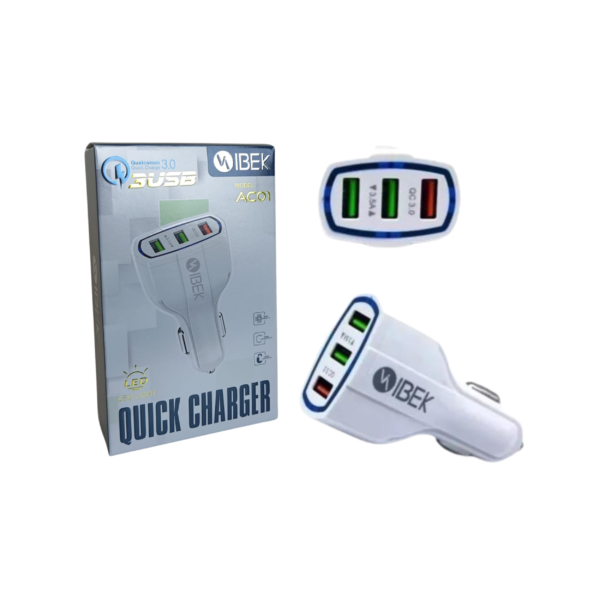 ADAPTADOR PARA AUTO POWER 3.5A 3USB CAR CHARGER A-01