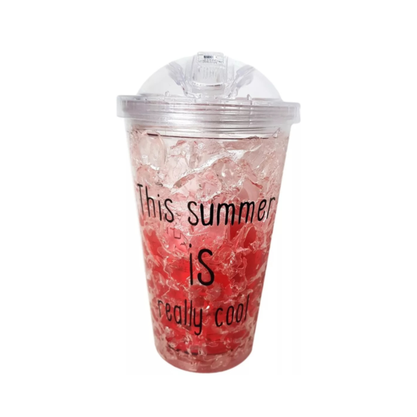 VASO PLASTICO DOBLE PARED CON SORBETE - Imagen 4