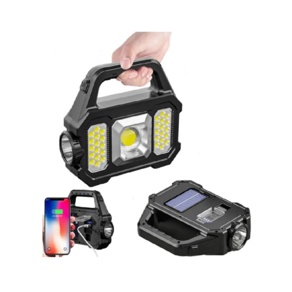 LINTERNA SOLAR PORTATIL RECARGABLE COB LED YD-2205A - Imagen 2