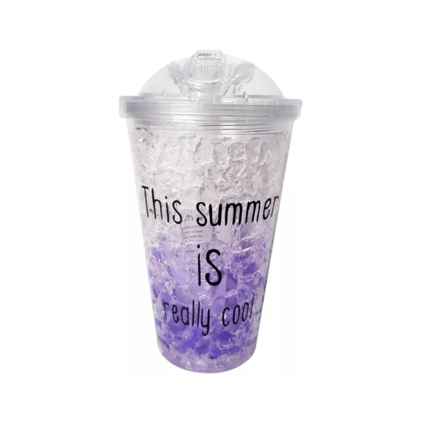 VASO PLASTICO DOBLE PARED CON SORBETE - Imagen 2