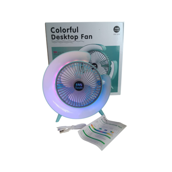 VENTILADOR PORTATIL CON LUZ LED RGB F13