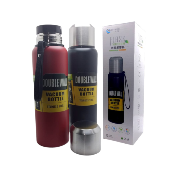 Termo Flask Vacuum 1000ml Acero Inoxible Tapa a Rosca 7089